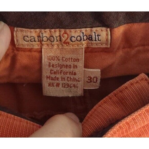 Carbon 2 Cobalt Shorts Men's Chino Dark Orange Inseam 9" - Picture 2 of 4